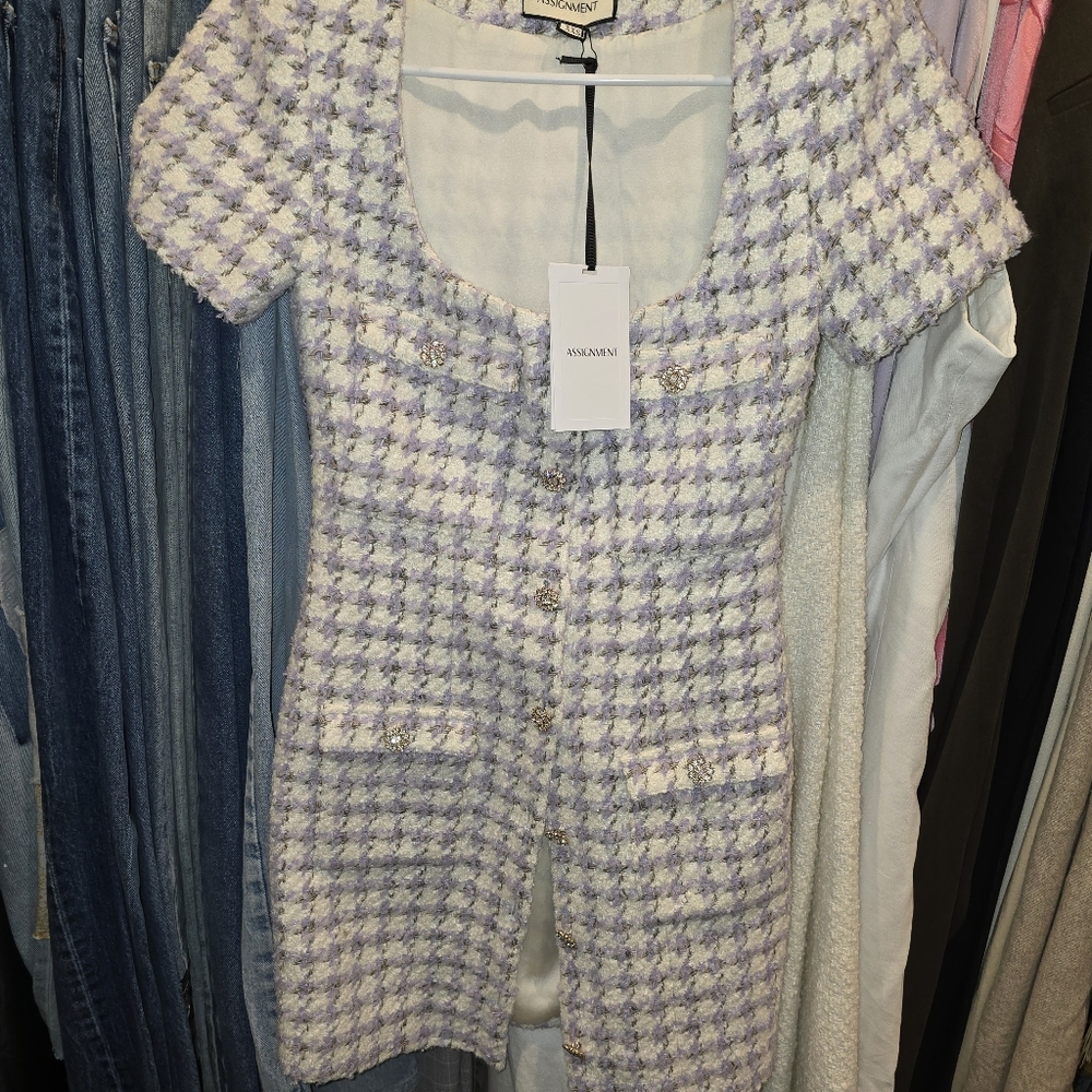 Assignmemt Purple Tweed Dress